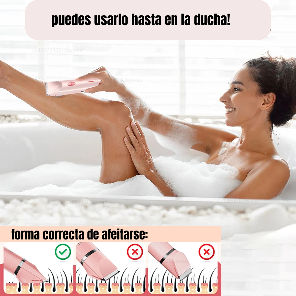 Afeitadora y Depiladora Eléctrica 2 en 1 para Mujer – Doble Cabezal Profesional para una Piel Suave y Sin Irritación